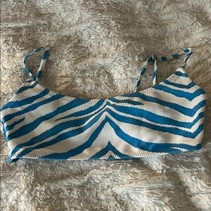 Triangl Blue and White Swimwear Top